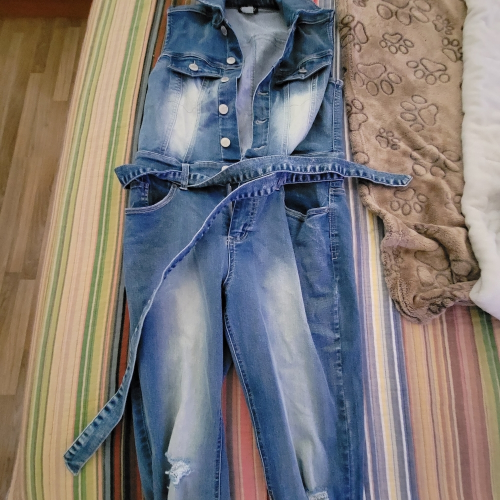 Jean one peice suit